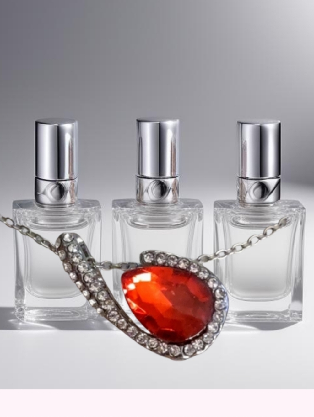 Red Scooped Teardrop Pendant Necklace